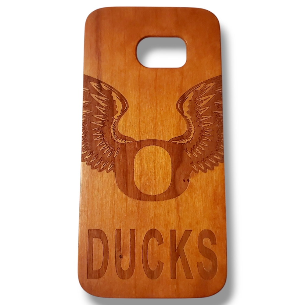 Oregon Ducks Cherry Wood Phone Case for Samsung S7 EDGE Custom Great Gift